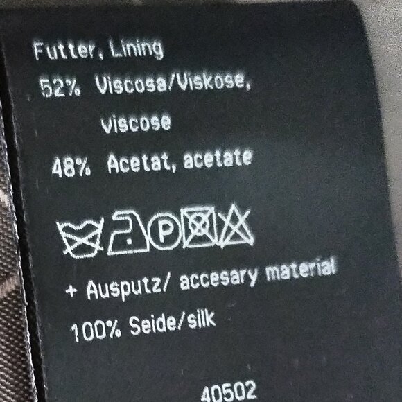 Strenesse Chocolate Brown Wool-Cashmere Jacket with Silk Ruffle - Picture 16 of 16